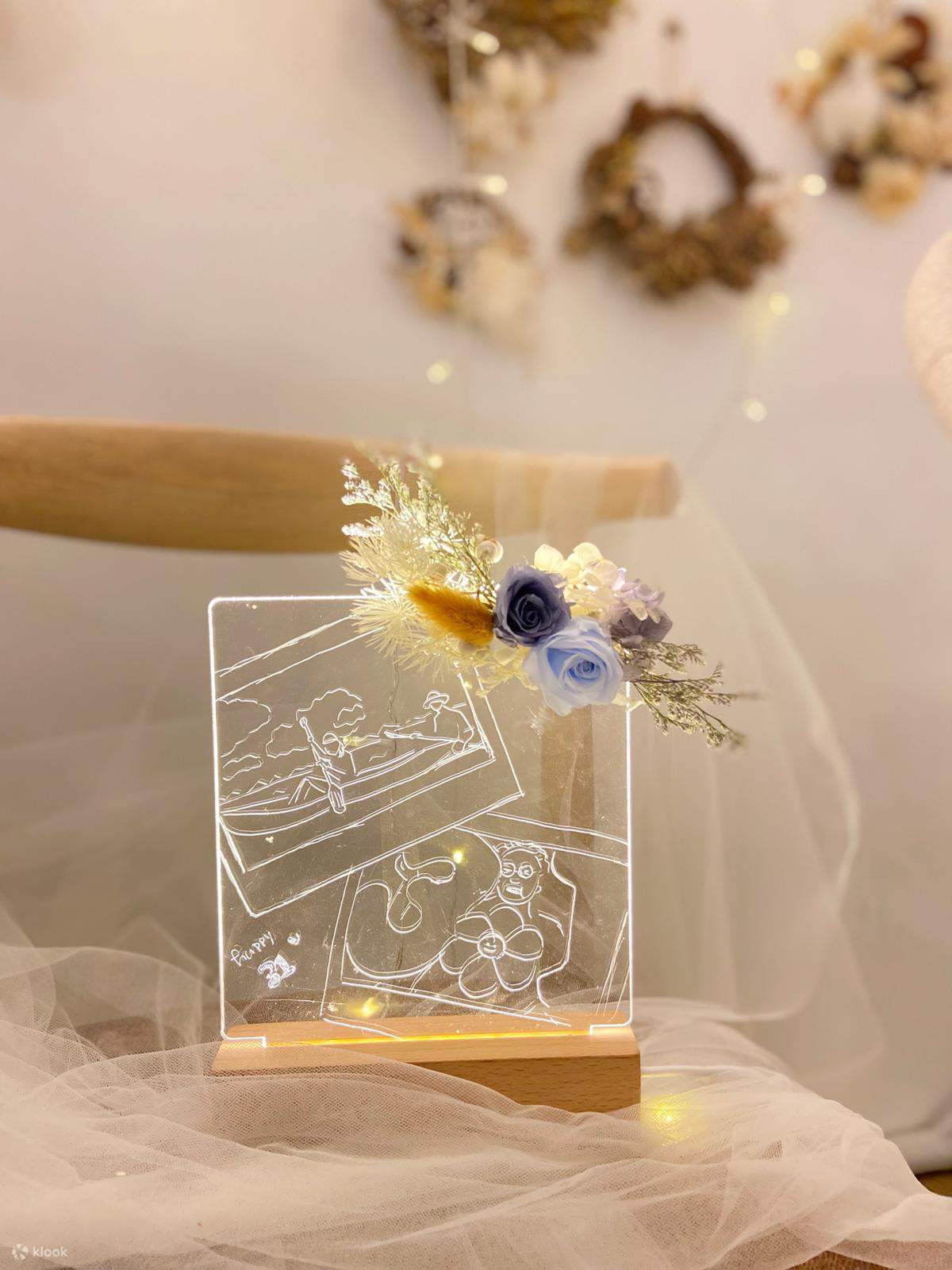 Myosotis Flower - Preserved flowers on night lamp workshop | Kwun Tong 